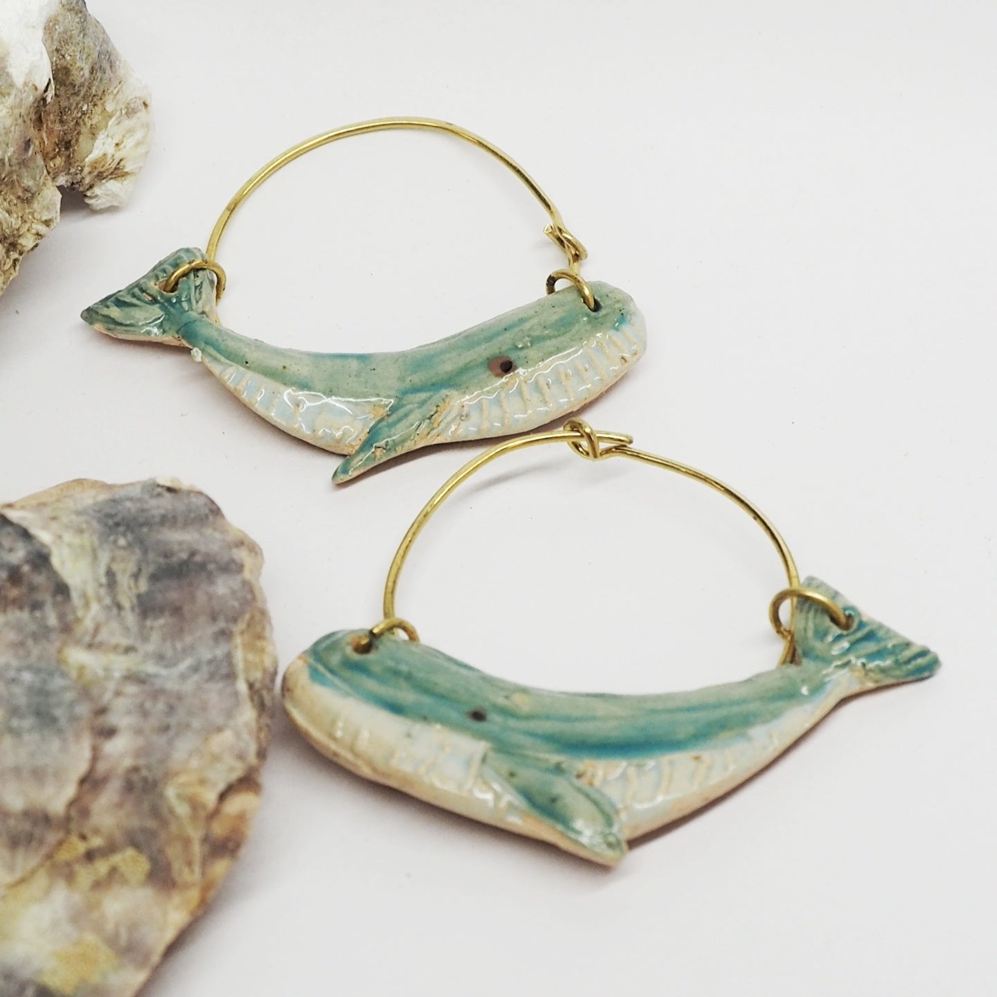 CERAMICS Whale Earrings
