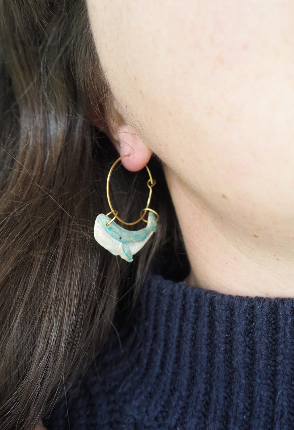 CERAMICS Whale Earrings