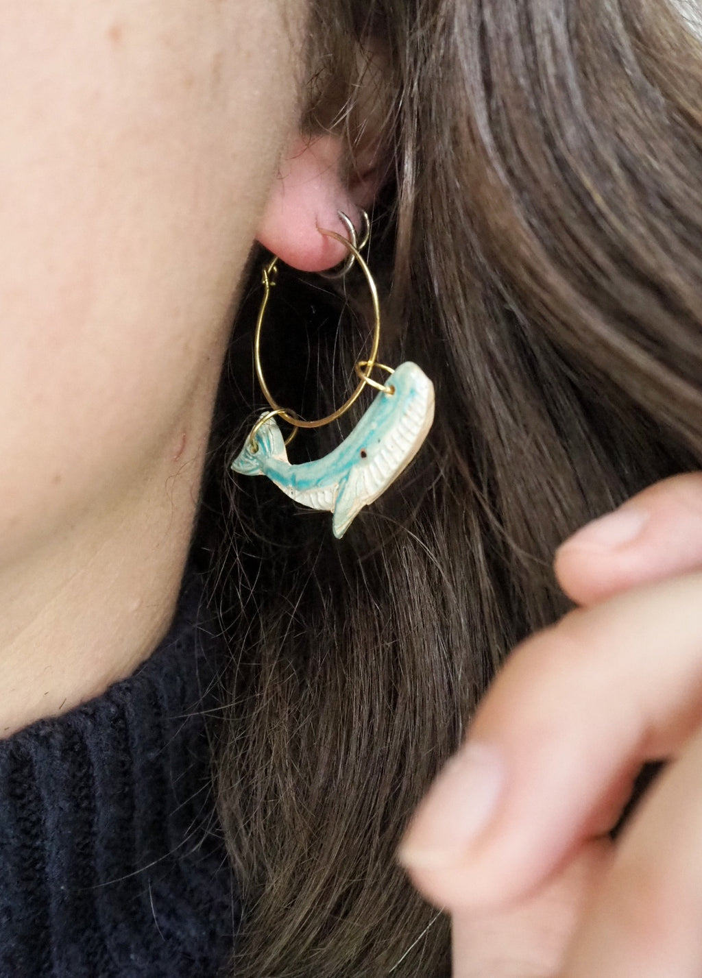 CERAMICS Whale Earrings