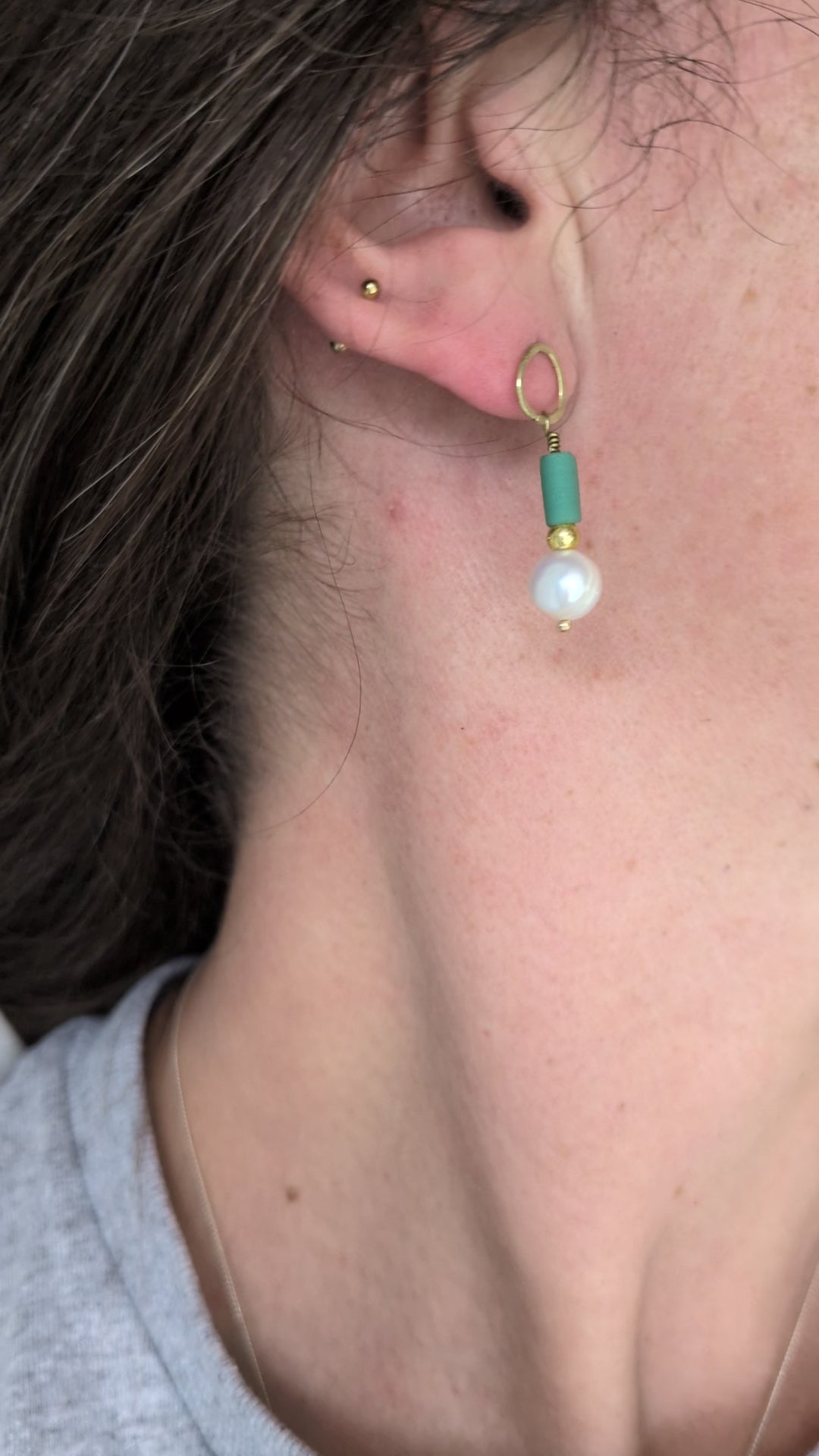 FEMME Teal Bead and Pearl Drops