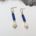 FEMME Blue Bead and Pearl Drops