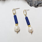 FEMME Blue Bead and Pearl Drops