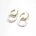 CERAMICS Blue Speckled Circle Hoops