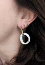 CERAMICS Blue Speckled Circle Hoops