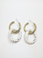 CERAMICS Blue Speckled Circle Hoops