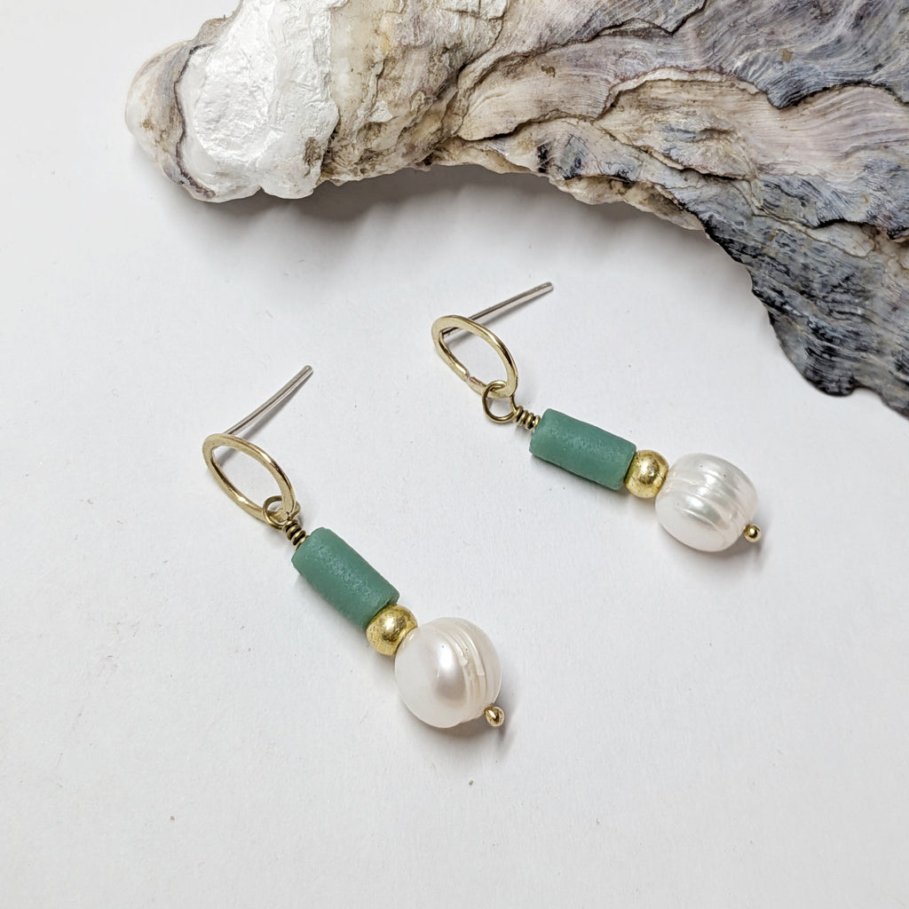 FEMME Teal Bead and Pearl Drops