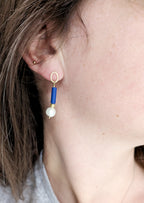 FEMME Blue Bead and Pearl Drops