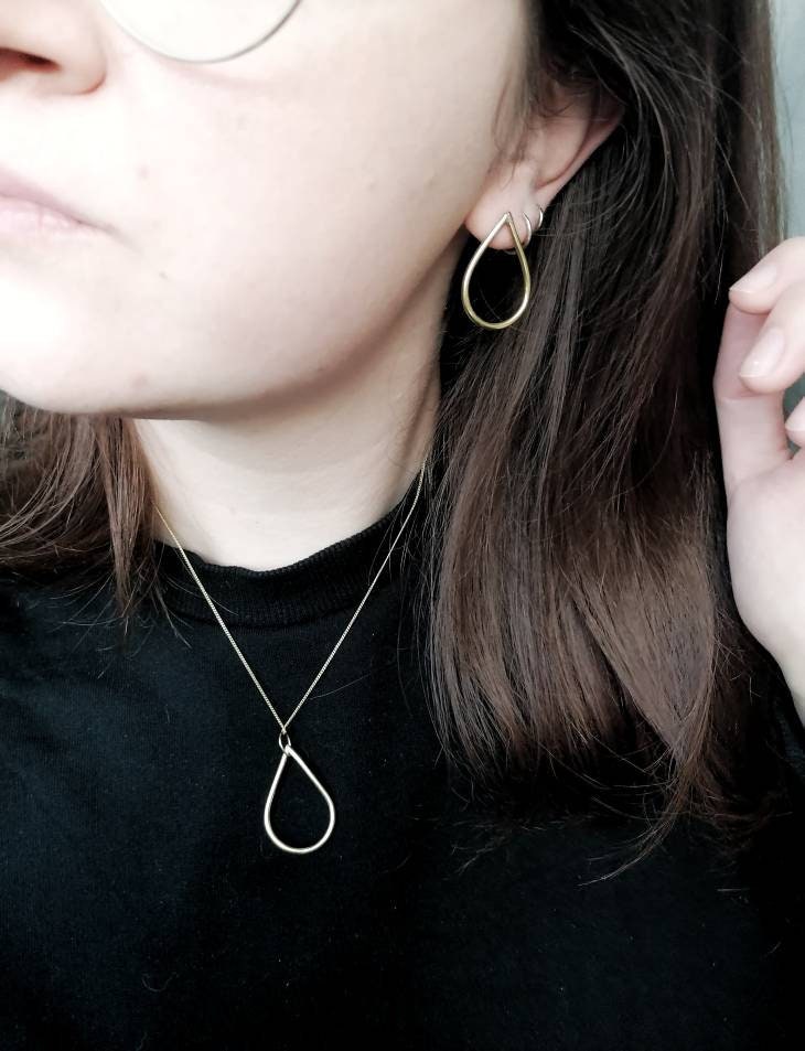 GEO Teardrop Ring Holder Necklace