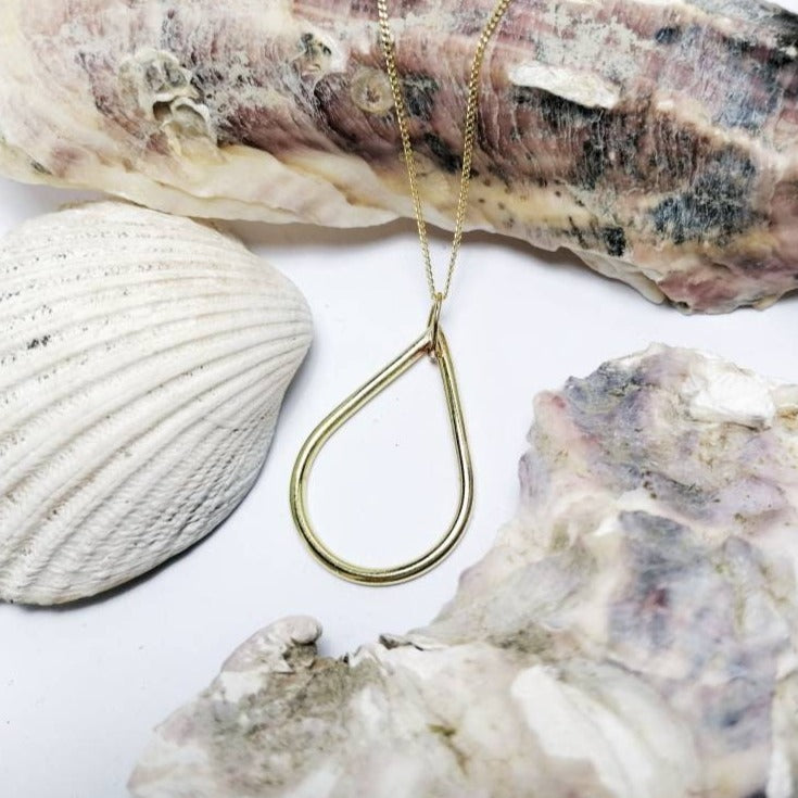 GEO Teardrop Ring Holder Necklace