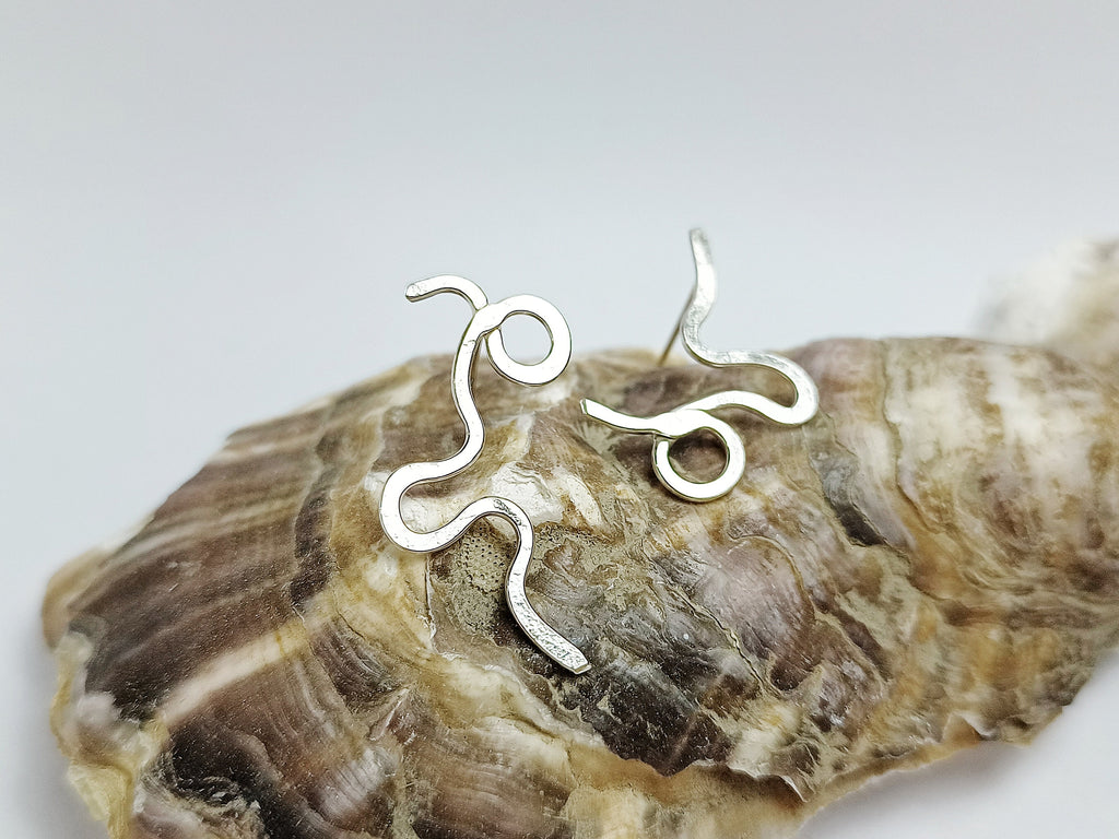 GEO Flat Squiggly Drop Earrings