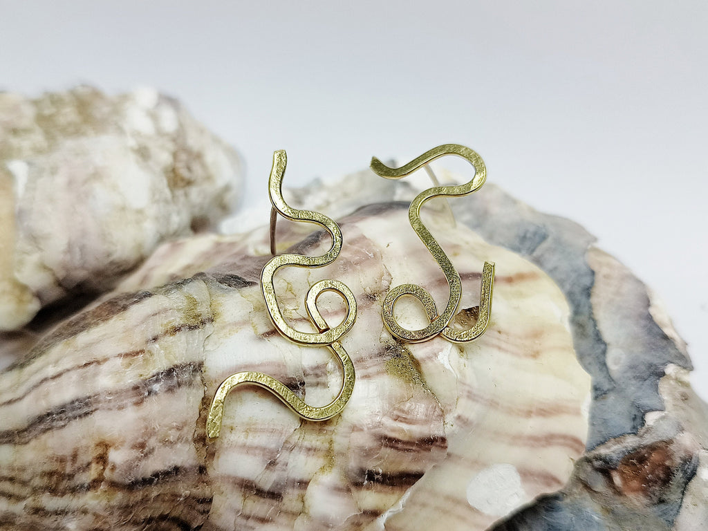 GEO Flat Squiggly Drop Earrings