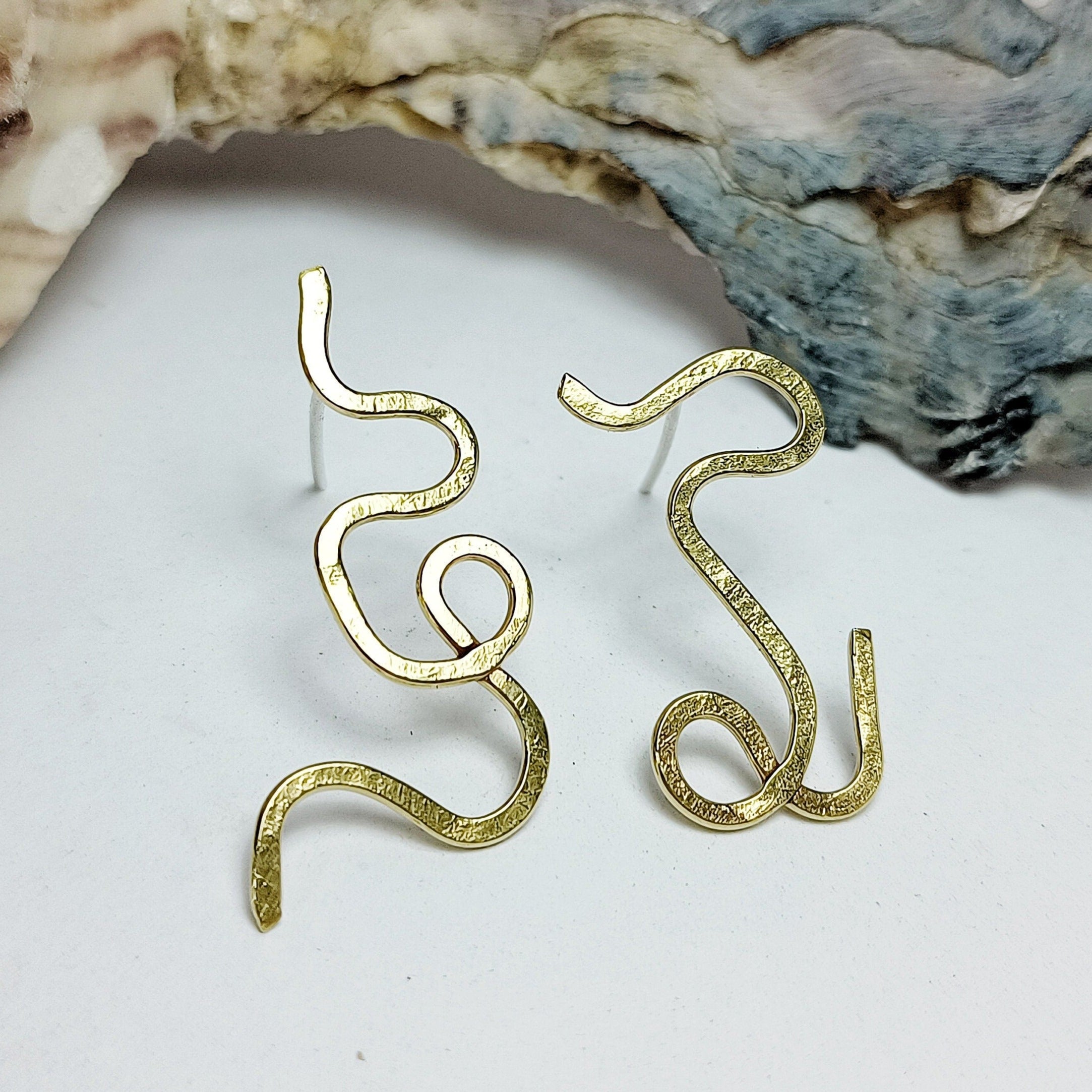 GEO Flat Squiggly Drop Earrings